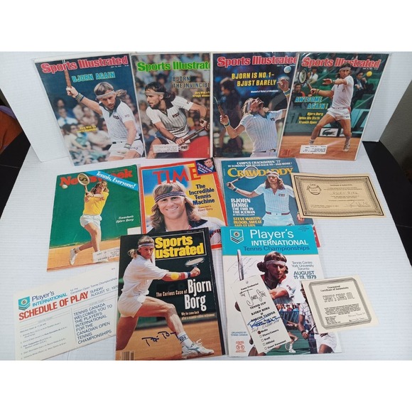 Bjorn Borg Signed Cover Magazine Lot See All Pictures - Picture 1 of 16